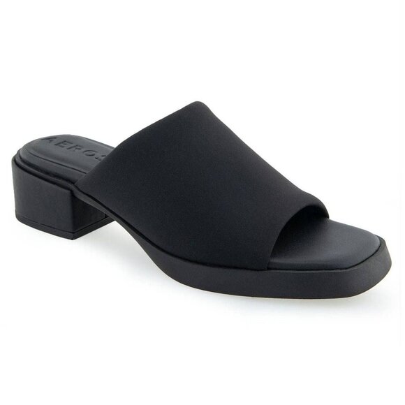 Aerosoles Women's Denise Slip-on Sandals - Black Stretch - Picture 3 of 4